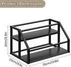 Coffee Syrup Rack Organizer, Syrup Bottle Holder Stand for Coffee Bar, 2-Tier 8 Bottles Storage Shelves for Syrup, Wine, Dressing for Kitchen Countertop, Black