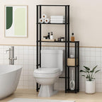 Furinno Turn-N-Tube Over The Toilet Storage, 5 Shelves Bathroom Organizer Space Saver Rack, Espresso/Black