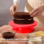 Bundt Cake Carrier, 13.5"Red Cake Carrier with Lid Handle Turntable and Cupcake Holder, Portable Cake Transport Container, Perfect Gifts for Transporting Cakes, Pies, Cupcakes, Nuts, Fruits