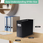 Collapsible File Organizer Box with Handle,12.20x5.11x9.84Inches, Filing Organizer for Home or Office, Small Portable File Box(1 Pack, Black)
