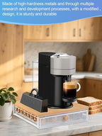 Coffee Pod Holder Drawer Organizer Capsules Storage Organizer with Sliding Drawer Compatible For Nespresso Pods, Holds up to 56 Small or 28 Big nespresso pod Oak Color