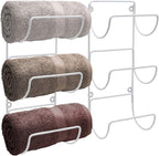 Sorbus Towel Holder for Bathroom Wall - 6 Level Wall Mounted Towel Rack Shelves for Rolled Bath Towels, Washcloths, Linens - White Hanging Towel Racks for Bathroom, Spa, Salon, Towel Storage Organizer
