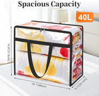 Clear Storage Bags, 4 Pack Under Bed Storage and Closet Organizers Containers, Vinyl Foldable Heavy-Duty Moving Bags with Zippers for Comforter, Bedding, Duvet, Blanket & Toy Storage, 40L