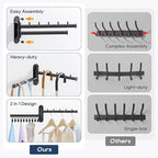 Wall Mounted Drying Rack, 2-Tier Laundry Drying Rack with Swing Arm, Space-Saving Foldable Laundry Clothes Hanger with 10 Clips for Laundry Room Closet Organizer Bathroom Bedroom