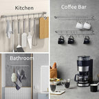 15.6 Inch Wall Mounted Pots and Pans Hanging Rack, 304 Stainless Steel, Rust Resistant, Space Saving, Easy Installation, 7 Sliding Hooks, 1 Pack