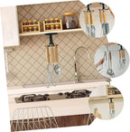 SUPVOX 3pcs Rotating Hanging Utensil Hooks Kitchen Utensil Holder Nail-Free Under Cabinet Storage Rack Black for Kitchen Organization