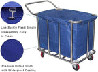 400L Commercial Laundry Cart Replacement Liner Bags,Removable Waterproof Liner for Cleaning/Utility Cart (Blue B)