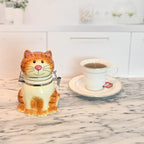 Hand-Painted Earthenware Pretty Kitty Hinged Jar by Boston Warehouse