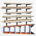 Lumber Rack Wood Storage Racks with 3 Level, Garage Wood Organizer Lumber Storage Rack, Workshop Organizers and Storage Wood Wall Shelving Wall Mounted, Lumber Metal Racks for Indoor (Black-6 Pack)
