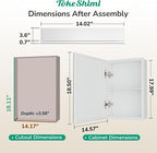 TokeShimi 14 x 18 Recessed Medicine Cabinet for Bathroom, Assembly Required, White Medicine Cabinet with Mirror, Tempered Beveled Mirror, Stepless Adjustable Shelves, DTC Hinge