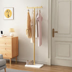 Gold Coat Rack Freestanding Heavy Duty Clothes Rack Stand for Entryway, Bedroom, Living Room, Boutiques-15.7''L,GOLD