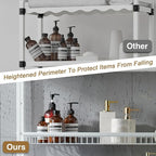 Lauren&Harold 6-Tier Over The Toilet Storage with Side Rack, 32.8" W x 12.2" D x 61" H Over Toilet Bathroom Organizer, Freestanding Above Over Toilet Storage Shelf for Restroom, Laundry, White