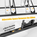 CyclingDeal Bicycle Floor Parking Rack Stand - for Mountain MTB Road Bike - Indoor Home Garage Storage - Adjustable 3 Bikes
