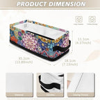 Toilet Paper Basket Foldable Organizer Multi-functional Storage Bin Office Organization Fabric Basket with Handles for Bathroom Kitchen Living Room Decor, Boho Flower Print