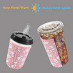 Reusable Neoprene Insulator Sleeve for Iced Coffee & Cold Soda, Coffee Sleeves for Iced & Hot Drinks, Cold Beverage Cooler Compatible with Starbucks, Dunkin (Christmas Snowman, Large: 32oz)