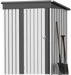 Greesum 5×3 FT Outdoor Storage Shed, Metal Storaged Sheds Without Floor, Tool Sheds with Lockable Doors and Sloping Roof for Garden, Patio, Backyard, White