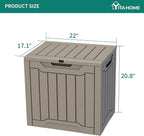 YITAHOME 31 Gallon Outdoor Storage Deck Box, Waterproof Resin Package Delivery and Storage Box with Lockable Lid for Patio Furniture Cushions, Pool Accessories, Garden Tools, Taupe