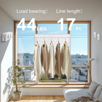 17Ft Retractable Clothesline Indoor/Outdoor, Comes with 30 clothespins, Anti-Sag for Drying Clothes line retracting Indoor/Outdoor, Dual-Line with Each Line 17Ft Long Laundry line Retractable
