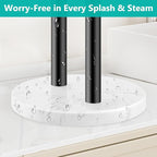 Hand Towel Holder for Bathroom Countertop, 17 Inch Tall T-Shape 2 Tier Towel Rack Stand with Heavy Marble Base, Free Standing Rustproof Double Tiered Kitchen Towel Drying Organizer, Black, YOFIVI