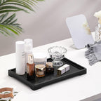 Luxspire Vanity Tray, Bathroom Tray Toilet Tank Storage Tray, Resin Kitchen Sink Trays, Vanity Countertop Organizer for Candles Soap Towel Perfume Holder Dish Decorative Serving Trays -Large- Black