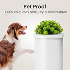Cesun Toilet Paper Storage Bin, Enclosed Toliet Paper Holder with 3-Roll Capacity, White Stainless Steel Canister with Decorative Green Plant Lid