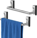 Over Cabinet Towel Holder, Stainless Steel Over The Cabinet Towel Rack for Kitchen Cabinet Doors Towel Bars, 2 Pack Dish Towel Bars (Brushed Nickel)