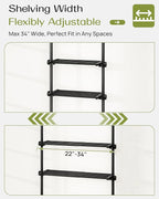 ALLZONE Adjustable Over The Toilet Storage Shelf, 4-Tier Ample Over Toilet Bathroom Organizer and Storage,Tension Mounted Above Toilet Storage Cabinet for Versatility, Fits 64-113 Inch Heights, Black
