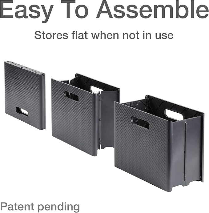 Pendaflex Mobile File Box with Handles, Easy Set Up, Collapse Down and Store Away, 13"W x 10"H x 6.5"D, Holds Letter Size Files, Black (126118)