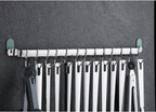 Kyraton Kitchen Utensil Rail Organizer - Wall Mounted Gourmet Rack With 14 Hooks for Hanging Knives, Mugs, Spatulas, Pots and Utensils