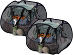 Collapsible Laundry Basket 90L, Foldable Mesh Pop-up Laundry Hamper with Handles, Dirty Clothes Hamper for Laundry with Side Storage Pocket(Black, 2PCS)