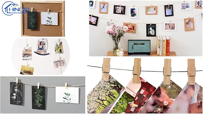 30pcs Large Wooden Clothespins, Sturdy and Heavy Duty Clothes Pins for Hanging, Outdoor, Crafts
