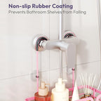 SWTYMIKI Shower Caddy Hanging Organizer - Over the Door Shower Caddy with Soap Holder, 11 Hooks, 2 Installation Ways, Stainless Steel Rustproof Bathroom Organizer, Pink