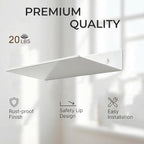 Z metnal Small Wall Shelves, Mini Display Metal Lack Floating Shelf for Collectables Figure, Aluminum, Wall Mounted, Sleek, White,12 x 5 inch, 2 Pack