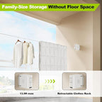 13.9 ft TPU Retractable Clothesline for Indoor & Outdoor – Heavy‑Duty Windproof Wall‑Mounted Drying Line with Separate Hanging Holes for Faster Drying, Ideal for Home, Balcony & Garden
