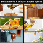 No-Drip Honey Dispenser, 2026 New Glass Honey Dispenser, No Drip Glass Honeys Dispensers with Stand, Maple Syrup Dispensers, Syrup and Jam, Honeys Container with Handle (Yellow)