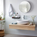 Z metnal Small Glass Bathroom Shelves, Matte Black Floating Shelf, Mini Wall Mounted Shelf (Dark Glass, 11.8 inch/30cm)