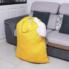 Heavy Duty Laundry Bag with Drawstring and Handle, Extra Large Travel Dirty Clothes Bag for Laundromat and Household, Durable Rip-Stop Laundry Hamper Liner, 28 x 40 Inch, Yellow