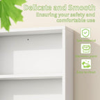 Medicine Cabinet, Wooden Bathroom Wall Cabinet with 2 Doors, Adjustable Shelves & Towel Bar, Over Toilet Storage Cabinet Wall Mounted for Kitchen & Laundry, White