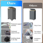 Laundry Hamper with Wheels,29 Gal (110L) Laundry Basket with lid Rolling Clothes Hamper Foldable Dirty Clothes Basket on wheels with Bamboo Frame and Bag for Bedroom, Dorm, Laundry Room-Grey