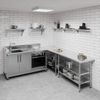 AmGood 8 in. x 24 in. Stainless Steel Wall Shelf | NSF | Metal Shelving | Garage, Laundry, Storage, Utility Room | Restaurant, Commercial Kitchen
