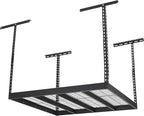 Klutch Overhead Garage Storage Rack — Adjustable Height, 48in.L x 48in.D x 23–37in.H