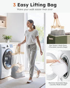 SOLEDI 180L 3-Section Laundry Hamper with Lid, Extra Large Dirty Clothes Basket with Sturdy Handles for Laundry Room & Bedroom - Durable Organizer for Sorting Laundry