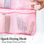 Mesh Shower Caddy Hanging, Quick-Drying Shower Organizer with 7 Pockets, Portable Bathroom Organizers and Storage for Shampoo, Soap, Loofah, Travel, and Cruise Essentials