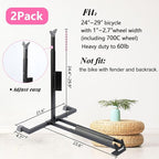 Bike Stand,Vertical Bike Rack For Indoor Bike Storage,Upright Bicycle Stand Floor.Heavy Duty Bike Holder With PVC Coating.Suit 24"-29" MTB,Hybrid and Road Bike,Patent Application. (2 Pack)
