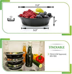 Prep Naturals Meal Prep Containers - Dishwasher-Safe Plastic Bowls with Lids - Freezer & Microwave-Safe Food Storage Containers with Lids - Portion-Control Meal Prep Bowls - 30 Pack, 24 Oz, Black