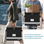 Fireproof Document Box - Fireproof File Organizer with Lock, Portable File Box with Handle, Portable Home Office File Cabinet for Hanging Letter/Legal Folder (12.3 x7.7 x10.5in)