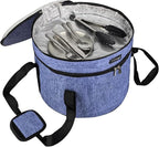 10 inch Round Cake Carrier Box with Lid and Handle, Transportation Insulated Bag for Cakes, Cupcakes and Pies, Triple Locking Design for Safe Transportation (Purple, 5.5 Inches High)