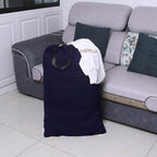 Heavy Duty Laundry Bag with Drawstring and Handle, Extra Large Travel Dirty Clothes Bag for Laundromat and Household, Durable Rip-Stop Laundry Hamper Liner, 28 x 40 Inch by SANFERGE, Navy Blue
