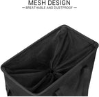 ZERO JET LAG Slim Laundry Hamper With Handles Collapsible Laundry Basket Thin Dirty Clothes Basket Narrow Laundry Bag Foldable Dirty Clothes Hamper 45L (23 inches,Black)