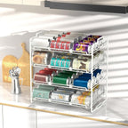 4 Tiers Stackable Can Rack Organizer, Wear-resistant Upgrade Beverage Food Can Dispenser Holder Holds up to 48 Cans for Kitchen Cabinet and Pantry (White)